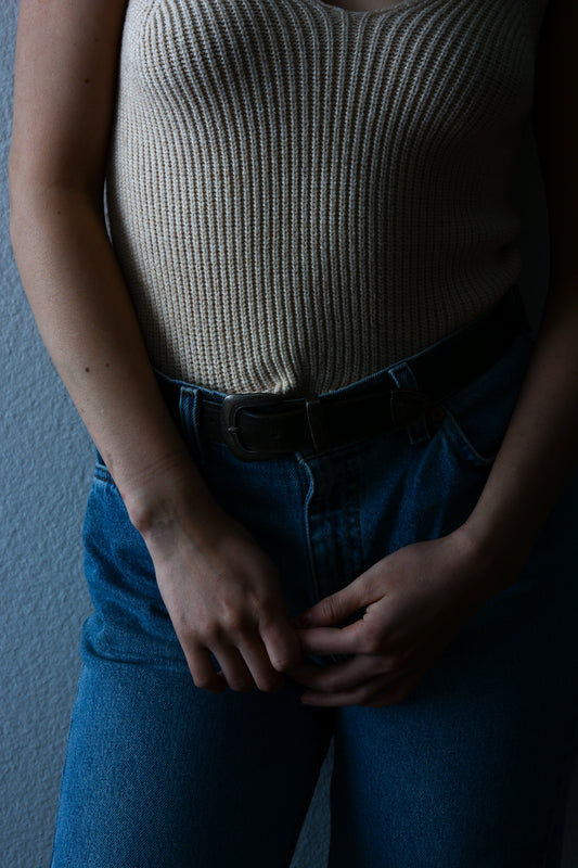 Cream Crochet Tank Top