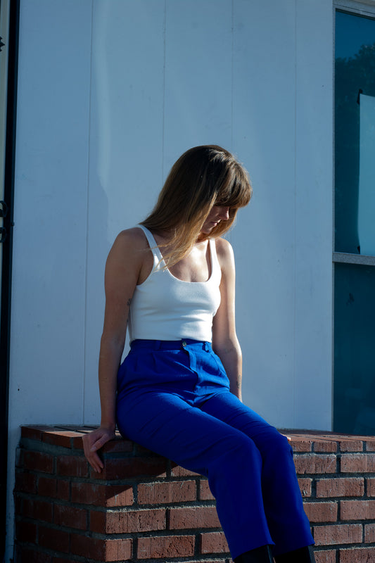 White Ribbed Bodysuit