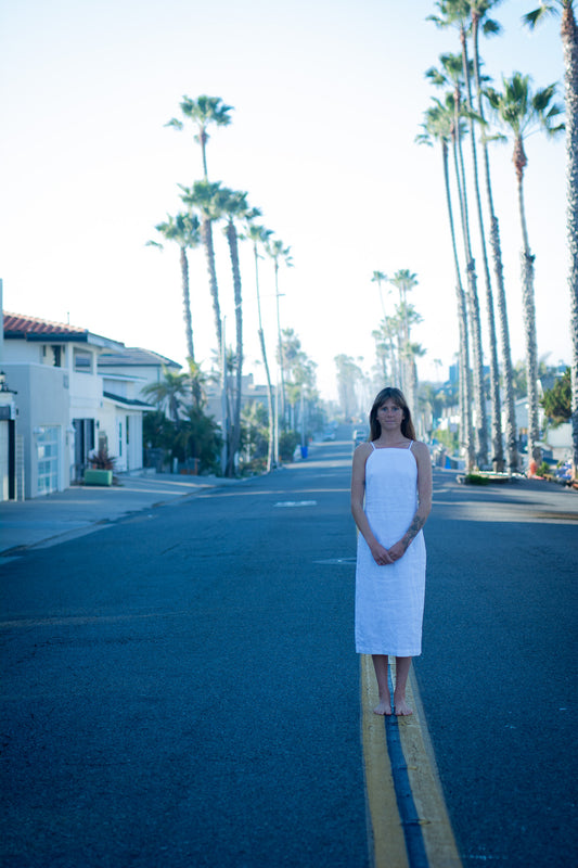 White Linen Dress