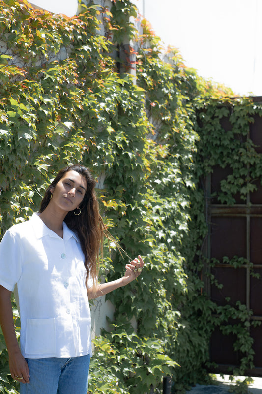 White Linen Button Down