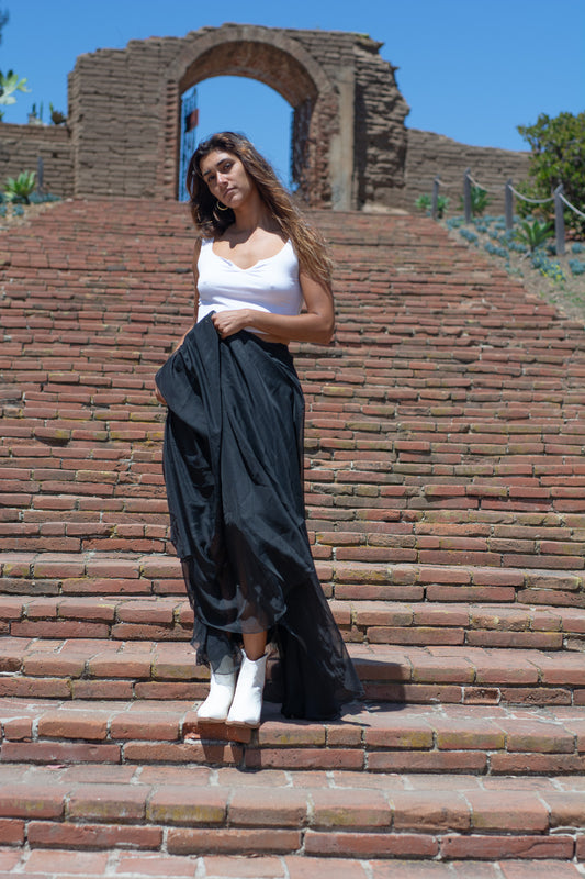 Vintage Black Maxi Skirt