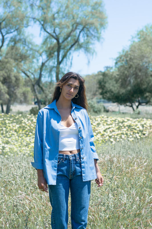 Vintage Blue Western Button Down