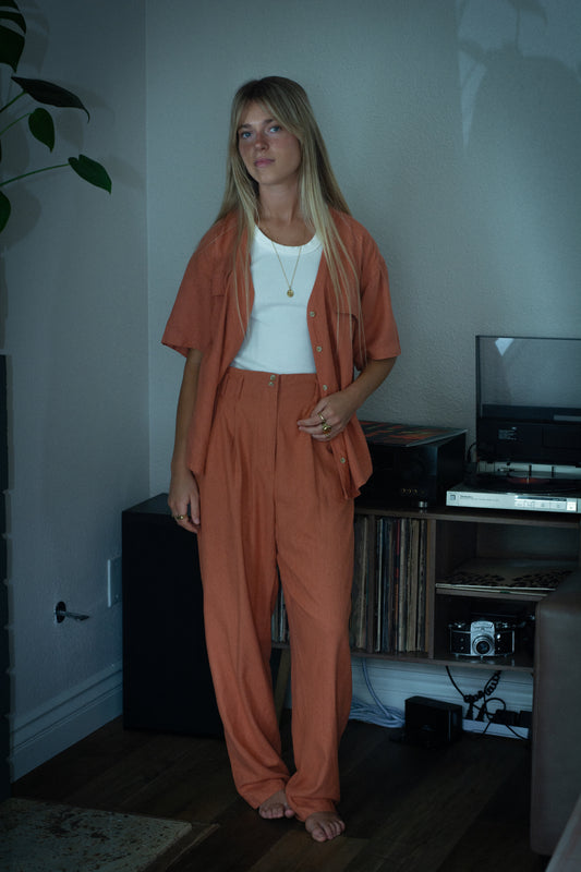 Vintage Light Coral Silk Set