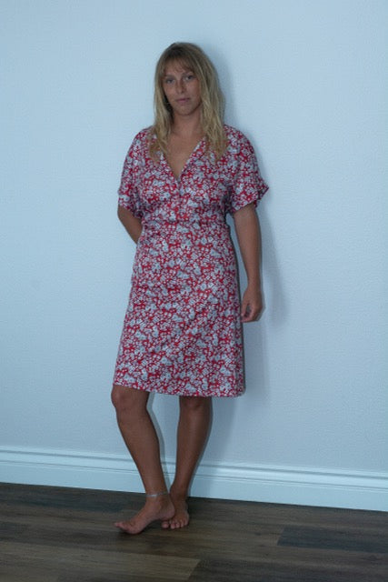 Vintage Red Floral Dress