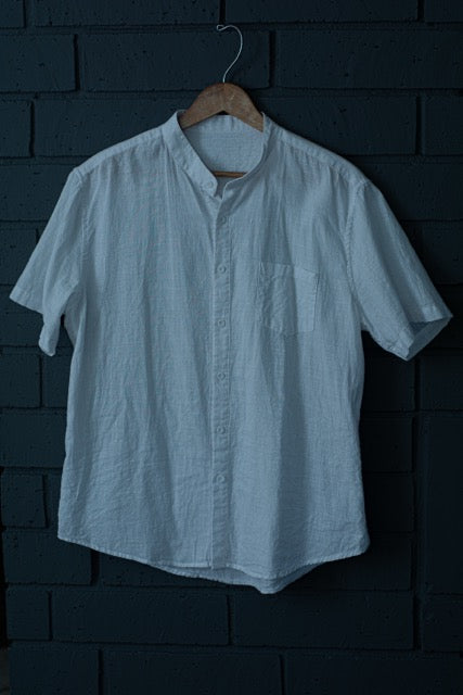 White Linen Button Down Top