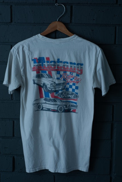 White Ford Mustang Tee