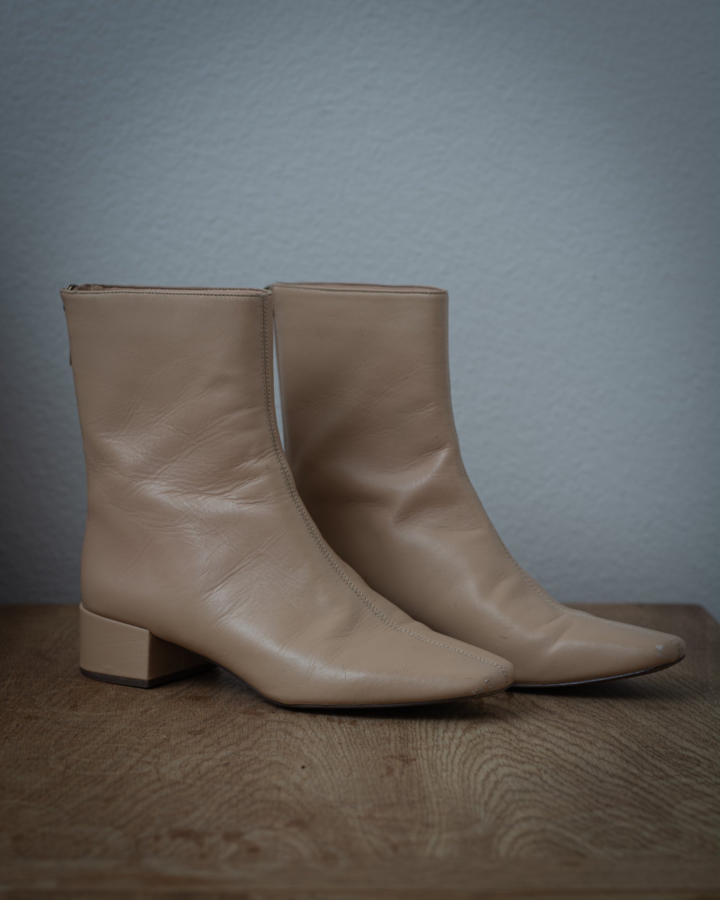 Tan Genuine Leather 1960's Inspired Boots