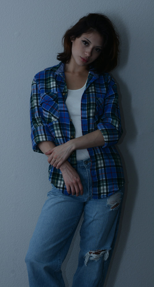 Vintage Blue Japanese Flannel