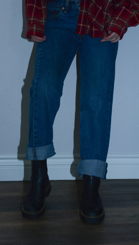 Dark Blue Levi's 505 Denim Jeans