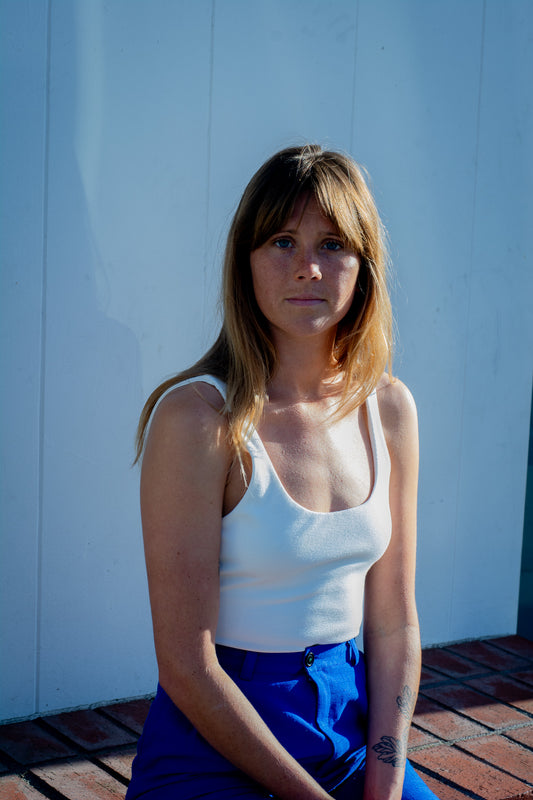 White Ribbed Bodysuit
