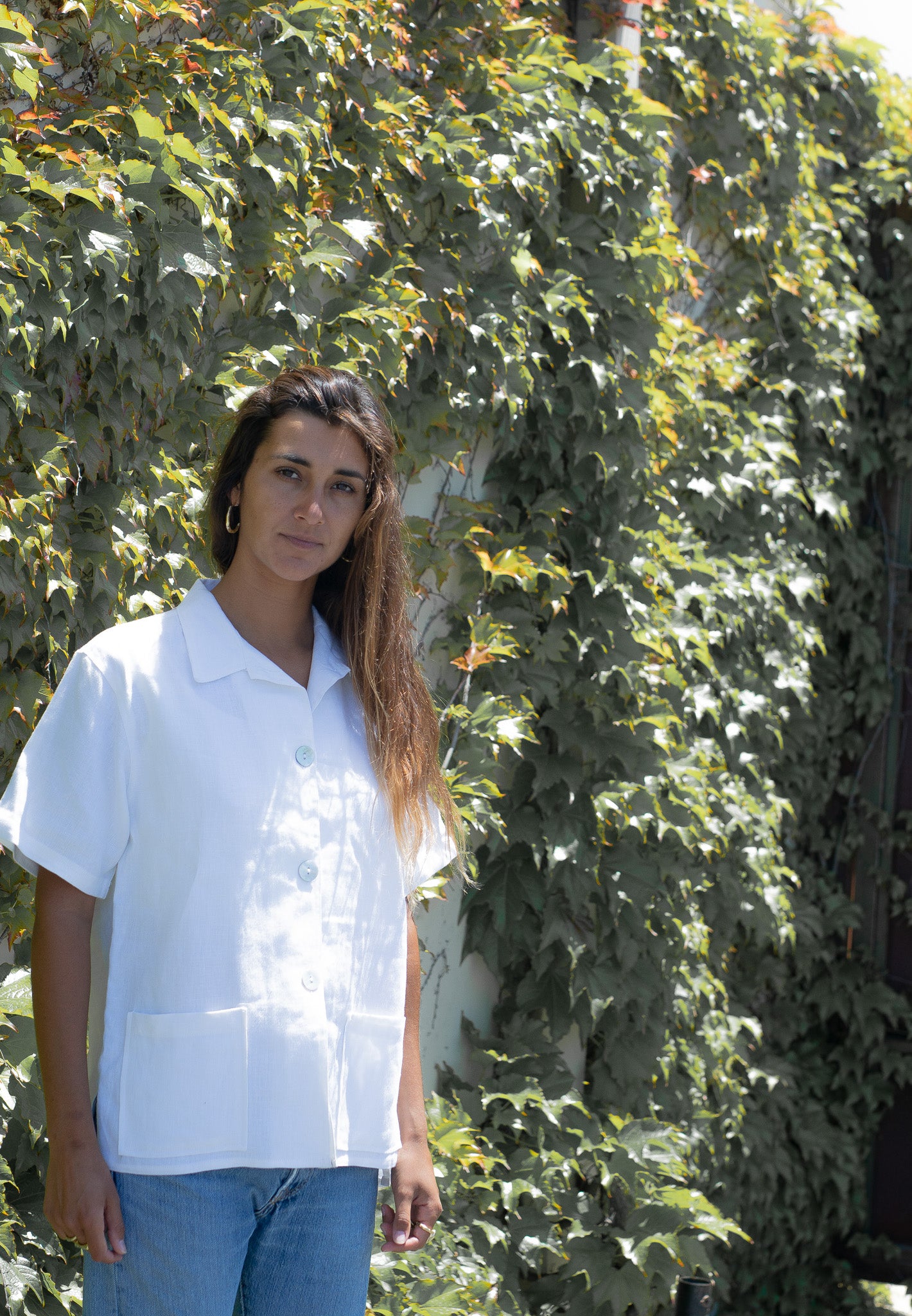 White Linen Button Down