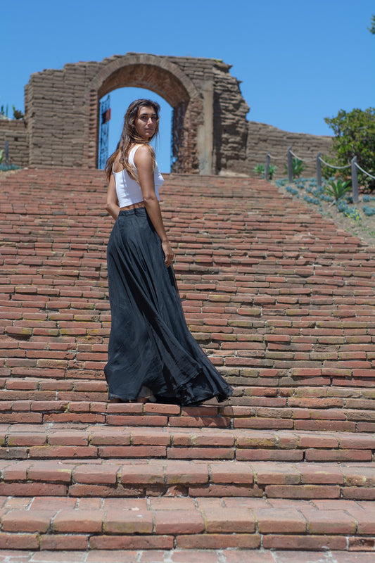 Vintage Black Maxi Skirt