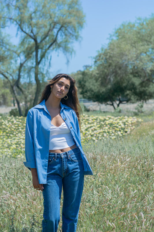 Vintage Blue Western Button Down