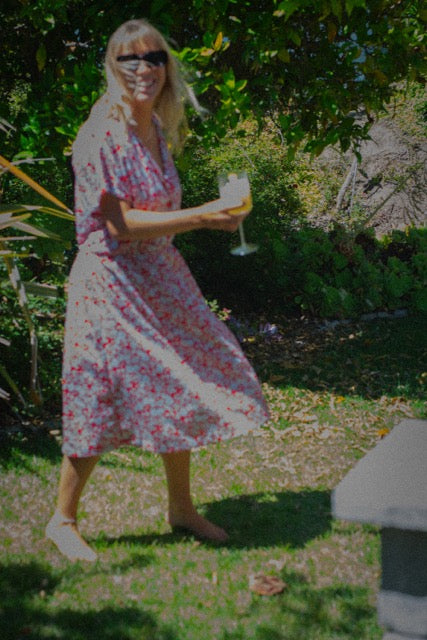 Vintage Red Floral Dress