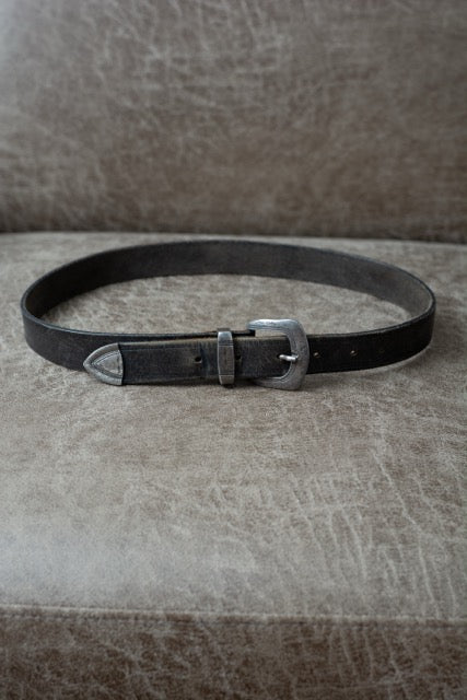 Black Leather Western Belt