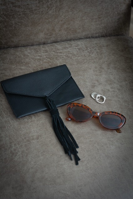 Black Leather Clutch